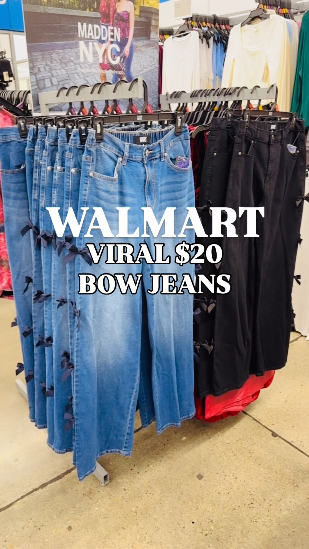 The viral Walmart bow jeans everyone’s been talking about 💕 Only $20 and seriously the cutest pair I’ve found! The satin bows down the legs give them that trendy, feminine touch while still keeping that relaxed straight-leg look.

✨ Fit note: They run big — size down if you’re between sizes!

#WalmartFashion #WalmartFinds #WalmartStyle #LTKwalmart #LTKunder50 #LTKdenim #LTKholiday #HolidayStyle #AffordableFashion #BudgetStyle #FrugalFinds #ViralJeans #WalmartJeans #WinterStyle #EverydayOutfit #LTKtrending #LTKwinter #AffordableStyle #HolidayOutfit #TrendyDenim #BowJeans #WalmartOutfit #LTKsalealert #WalmartWardrobe #LTKseasonal #LTKfashion #FrugalStyle #BudgetFriendlyFashion #HolidayLooks

#LTKFindsUnder50 #LTKHoliday #LTKSaleAlert
