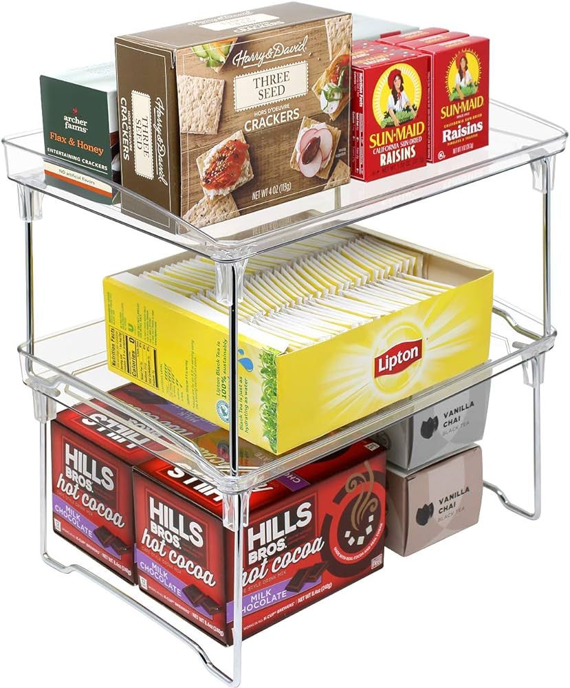 Sorbus Stackable Shelves for Cabinets & Countertop - Storage Shelf Organizer Stand Racks- Foldabl... | Amazon (US)