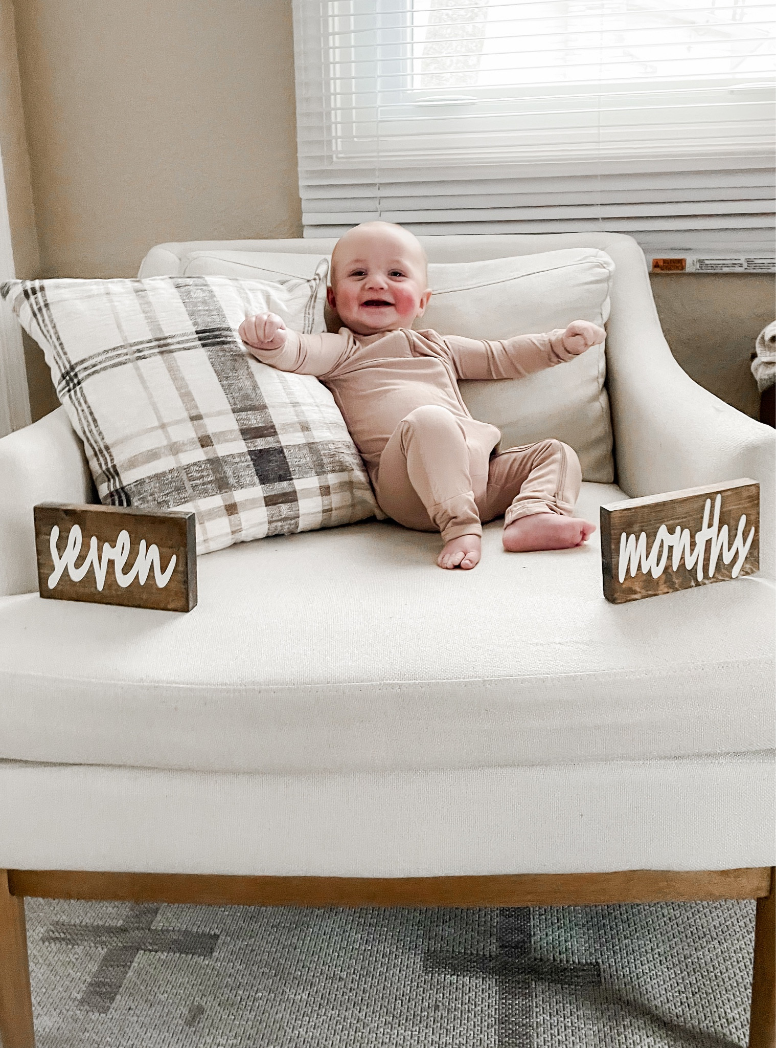 A little over a week ago, this chill dude turned 7 months! He keeps going with the flow with our busy family shenanigans and he couldn’t be happier! Thankfully, like the rest of our kids, he continues to be an awesome sleeper. He’s currently getting on his hands and knees and trying to crawl. In just a couple of weeks he will be all settled into his new bedroom and we can’t wait! #7months #milestone 

#LTKbaby #LTKbump #LTKGiftGuide