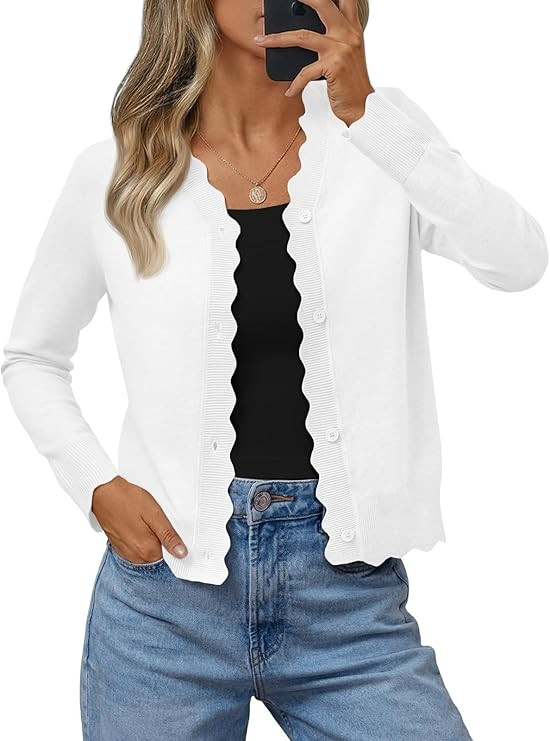 LILLUSORY Womens Cardigan Sweaters Long Sleeve Casual Lightweight Button Down V-Neck Fall Clothes... | Amazon (US)