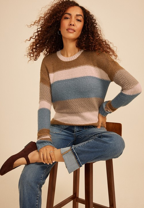 Textured Block Stripe Sweater | maurices | Maurices