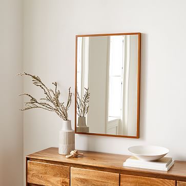 Thin Wood Rectangle Wall Mirror - 36" | West Elm (US)