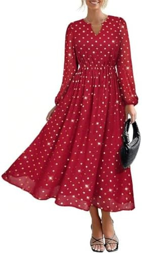 TIYOMI Womens Plus Size Dresses Fall Long Sleeve Maxi Dresses V Neck Floral Spring Dress with Poc... | Amazon (US)