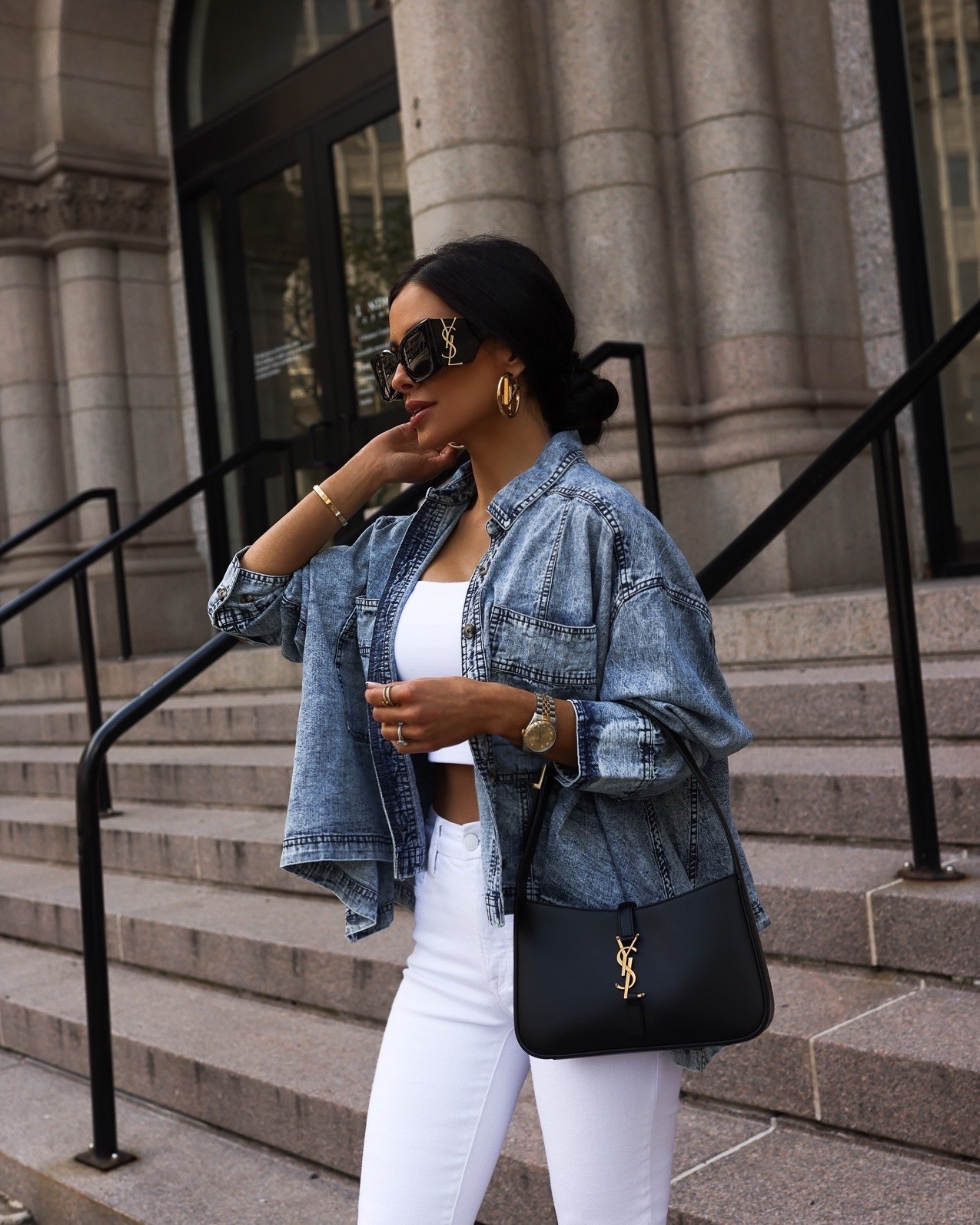 Spring outfit ideas
Free people denim jacket
Susana Monaco tube top
Good American white jeans 

#LTKFindsUnder100 #LTKStyleTip #LTKPetite