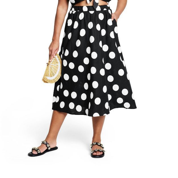 Women's Polka Dot Midi Skirt - Tabitha Brown for Target Black/White | Target