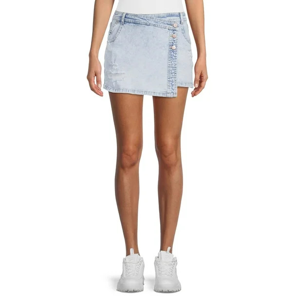 No Boundaries Juniors' Denim Skort - Walmart.com | Walmart (US)