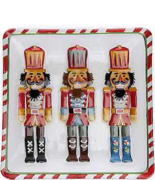Winter Wonderland Nutcracker Glass Platter | Dillard's
