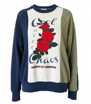 VTG BKYS Crewneck Sweatshirt Medium Colorblock Rose Graphic Cool Over Chaos | eBay US