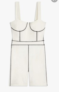 White WeWoreWhat corset bodysuit romper Bodycon Stretch Constraint Stitch L Yoga  | eBay | eBay AU