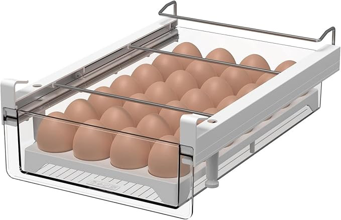 vacane Fridge 28 Egg Drawer Pull Out,Clear Egg Holder Tray for Refrigerator With Handle, Refriger... | Amazon (US)