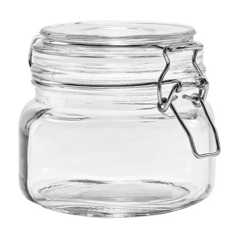 Mainstays 17 oz Glass Airtight Food Storage Jar Canister with Locking Lid, Pantry Organizer Conta... | Walmart (US)