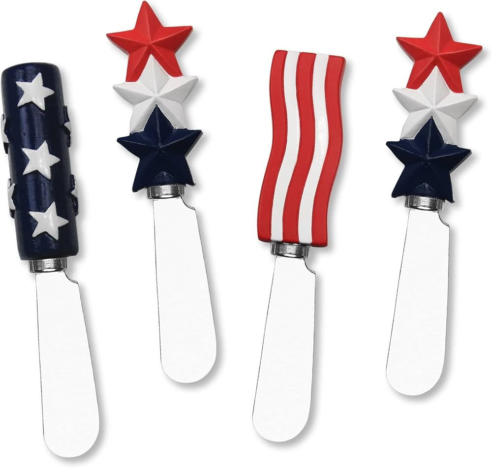 Supreme Housewares Americana Patriotic Cheese Spreaders, Hand-Painted Resin Handles with Stainles... | Amazon (US)