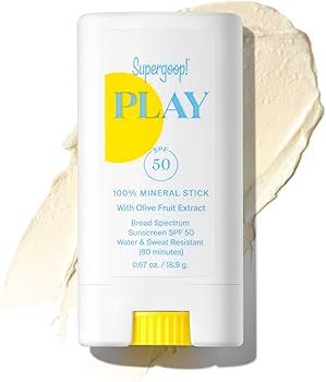 Supergoop! PLAY 100% Mineral Stick SPF 50, 0.67 oz - On-the-Go Broad Spectrum Face Sunscreen For ... | Amazon (US)