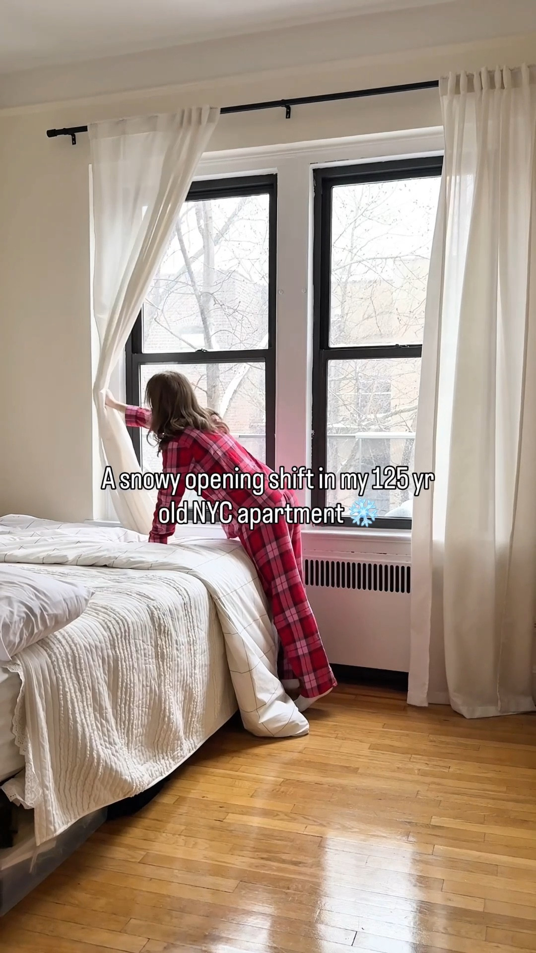 My cozy snowy nyc apartment morning #nyc 

#LTKdayinmylife #LTKmorningroutine #LTKHome