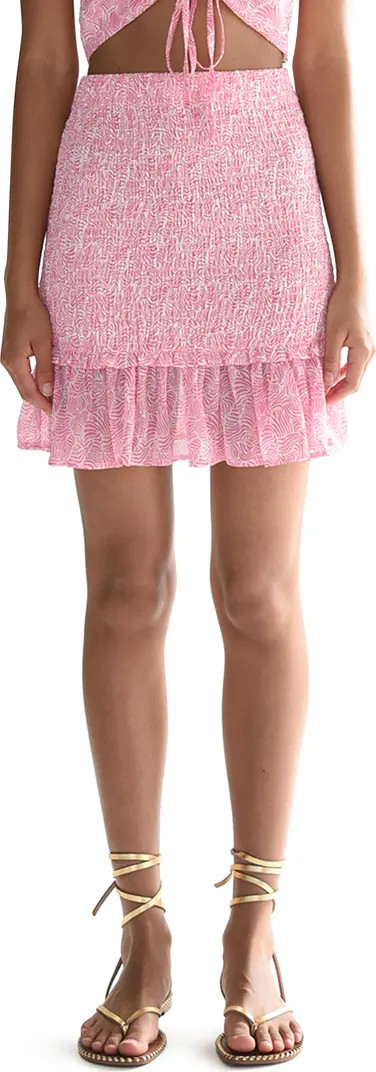 Molly Bracken Smocked Ruffle Hem Miniskirt | Nordstrom | Nordstrom
