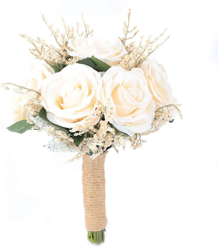 IVAYNE Wedding Romantic Bouquet Bridesmaid Bouquet Artificial Flowers Handmade Vintage Bouquet | Amazon (US)