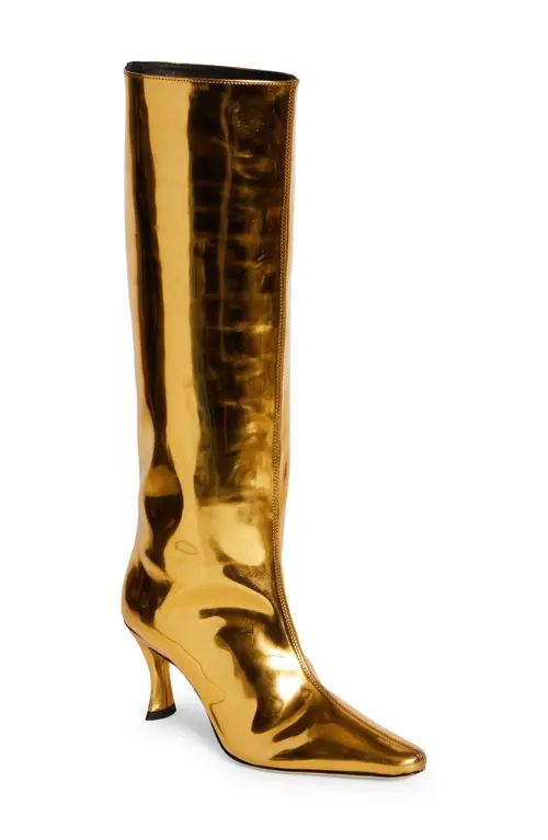 By Far Stevie 42 Metallic Knee High Boot in Gold at Nordstrom, Size 8Us | Nordstrom