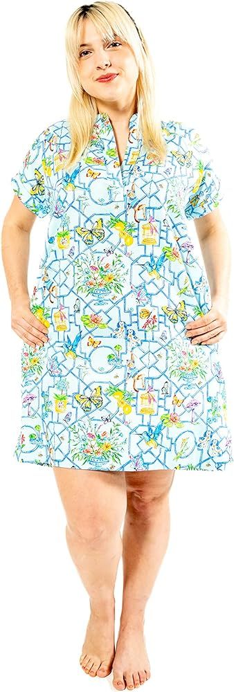 Jaye's Studio Women’s Day Dress, Sleep Shirt, Cotton Pajamas, Print Patterns, Short Sleeve Day ... | Amazon (US)