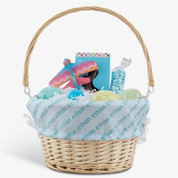 Playful Name Personalized Natural Wicker Easter Basket | Personalization Mall