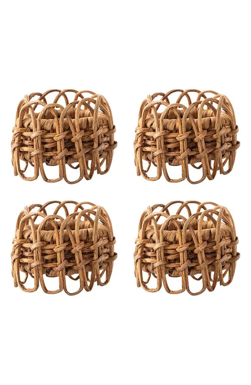 Juliska Provence Set of 4 Woven Rattan Napkin Rings in Natural at Nordstrom | Nordstrom