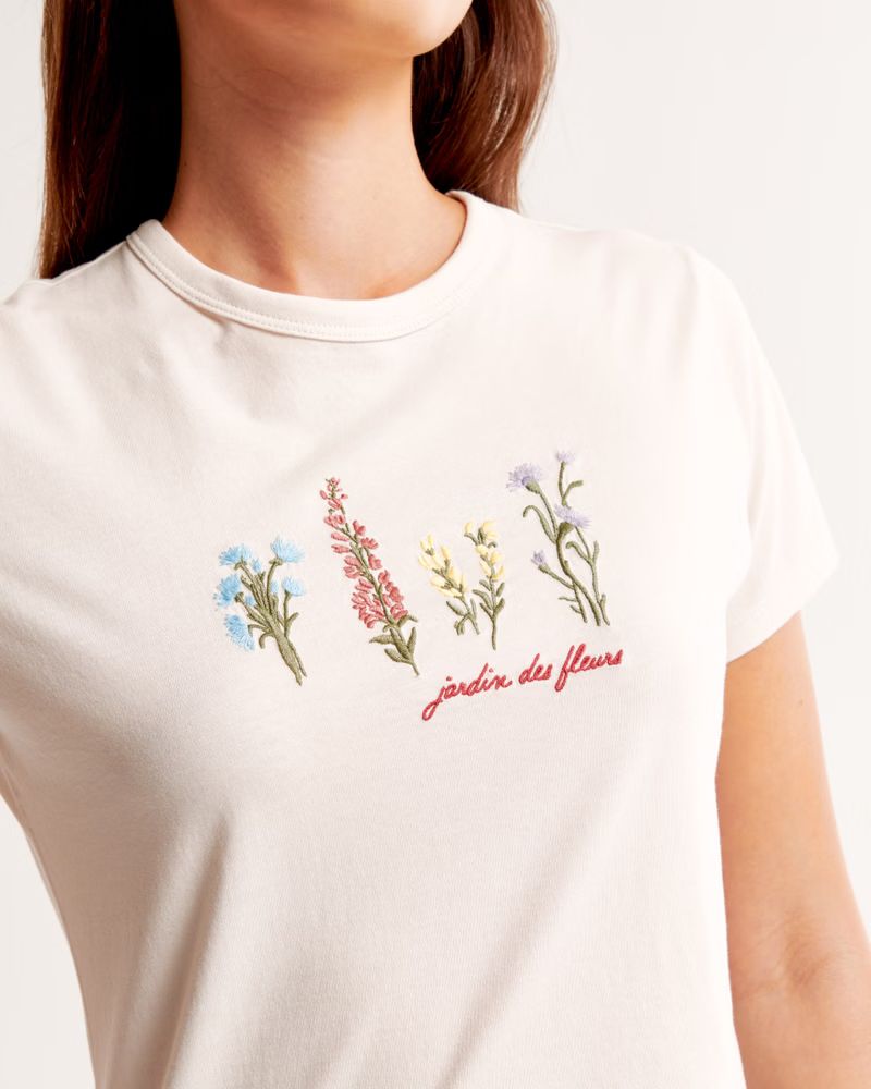 Short-Sleeve Flowers Graphic Skimming Tee | Abercrombie & Fitch (US)