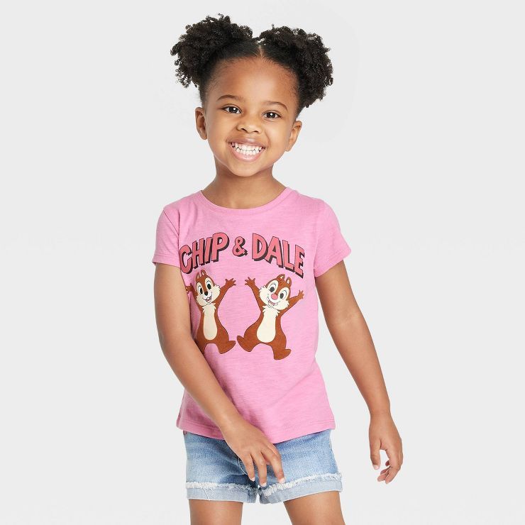 Toddler Girls' Disney Chip & Dale Short Sleeve Graphic T-Shirt - Pink | Target