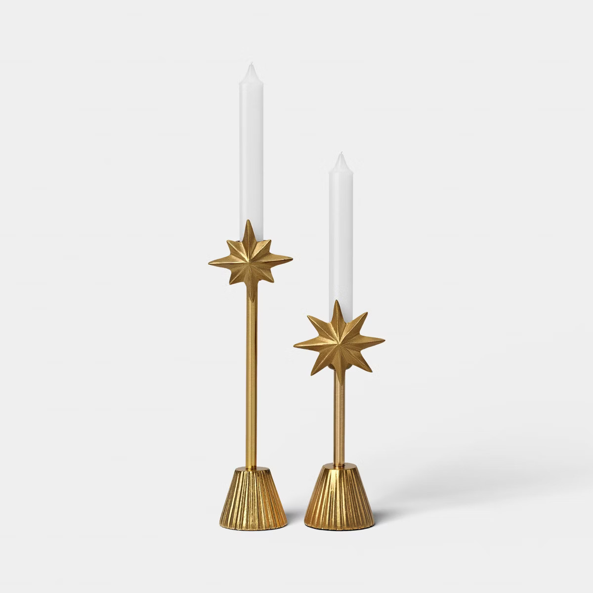 Set of 2 Star Christmas Taper Candle Holders - Threshold™ | Target