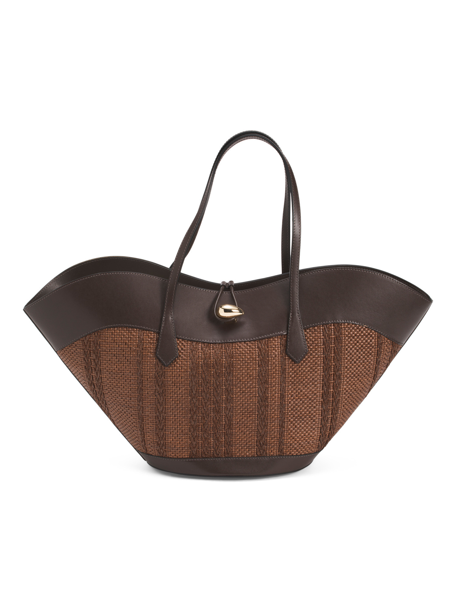 Made In Italy Straw And Leather Large Tulip Tote | Handbags | Marshalls | Marshalls