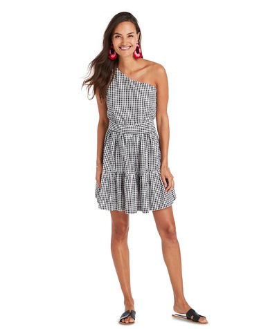 Gingham Seersucker One Shoulder Dress | Vineyard Vines