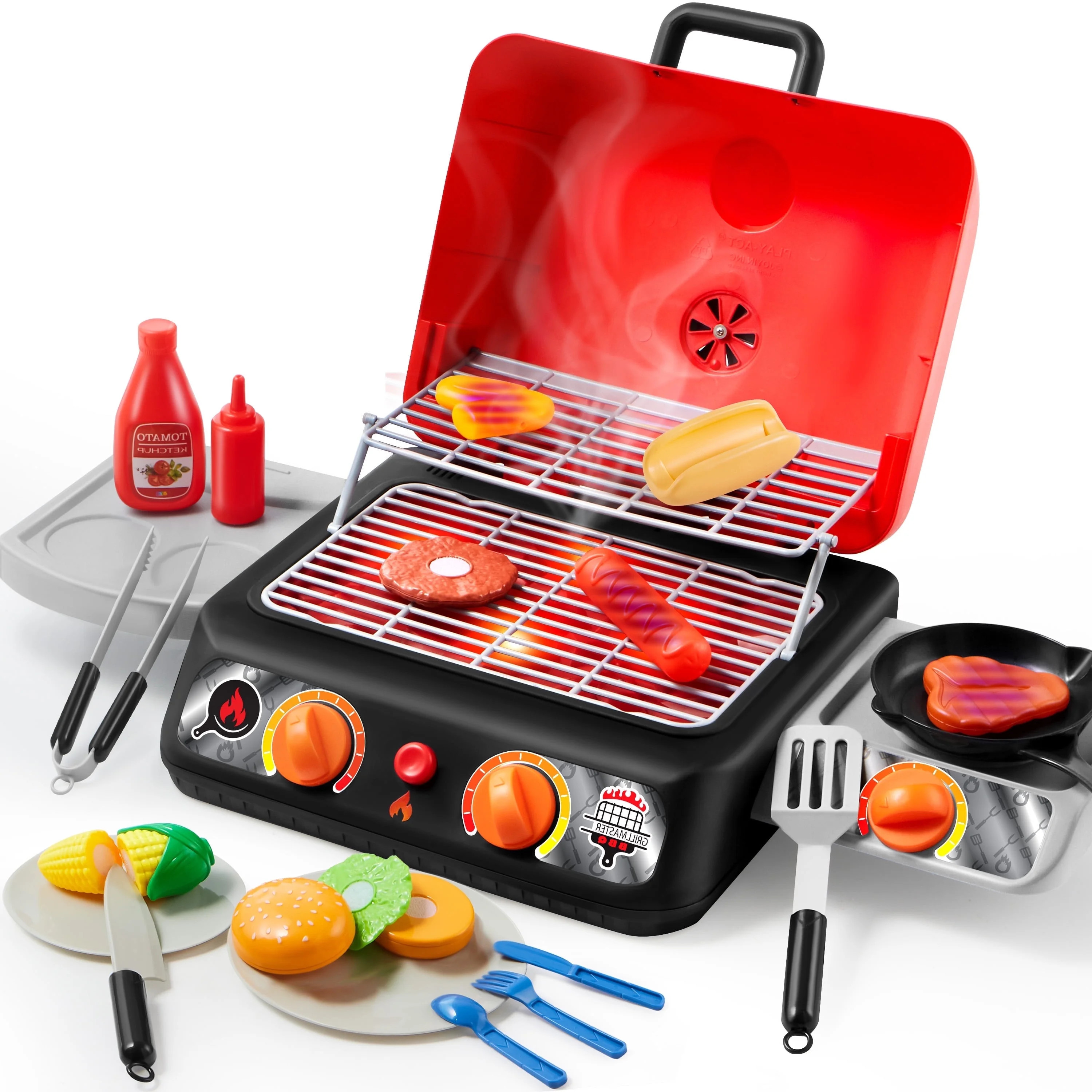 Joyfy BBQ Grill Playsetfor Kids, Kitchen Toy Set with Pretend Smoke, Color-Changing Play Kitchen ... | Walmart (US)