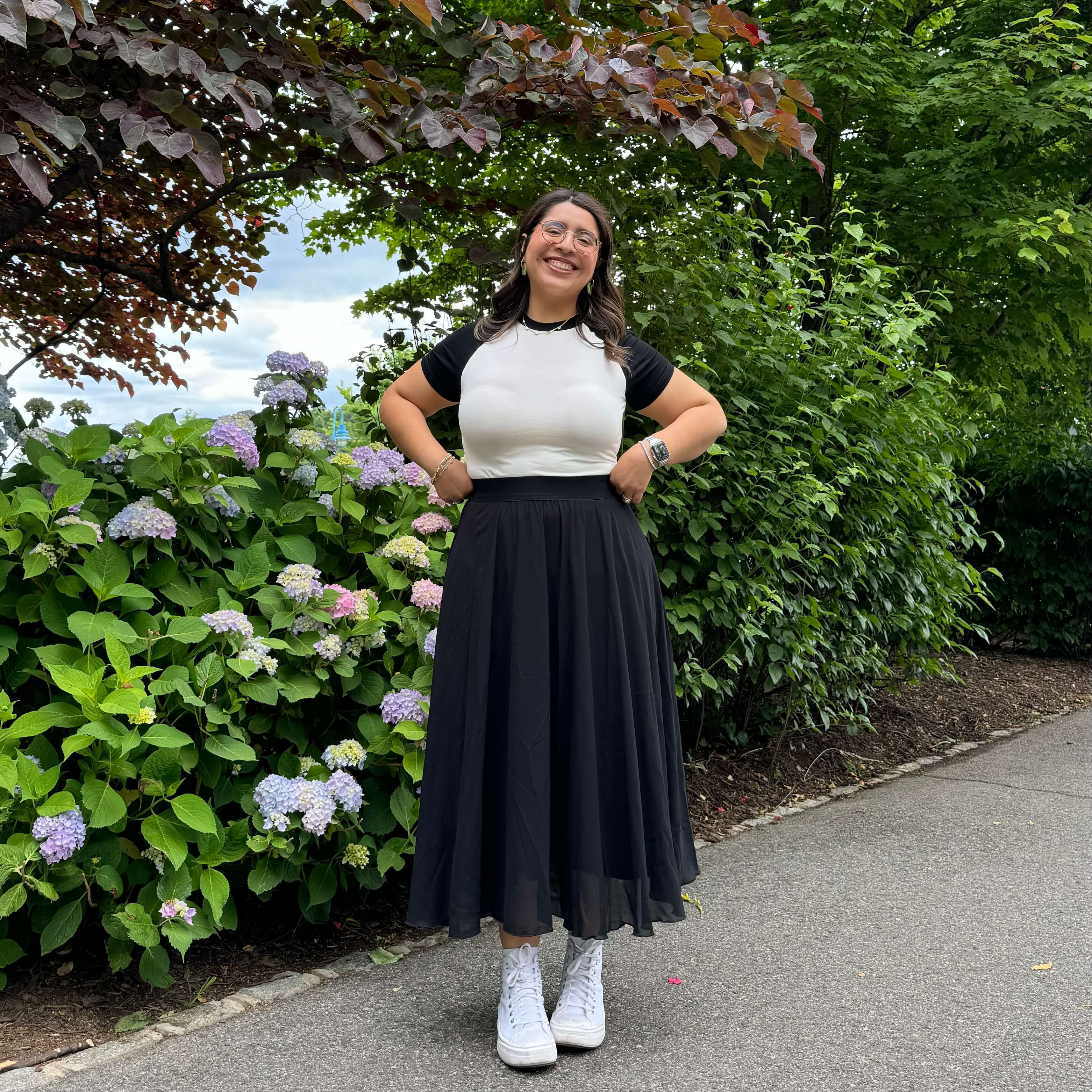 Chiffon Midi Skirt - Black | Shiny by Nature