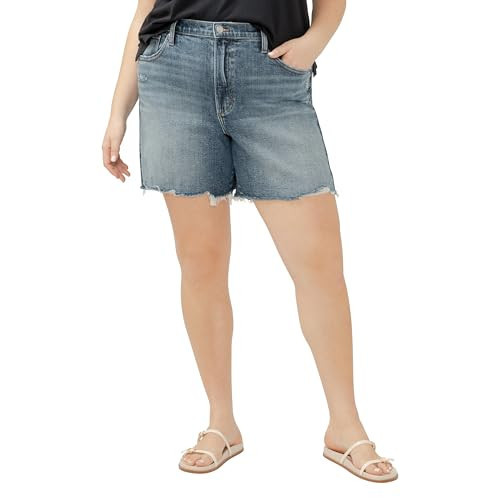 Silver Jeans Co. Women's Plus Size Highly Desirable High Rise Shorts, Indigo, 18 Plus | Amazon (US)