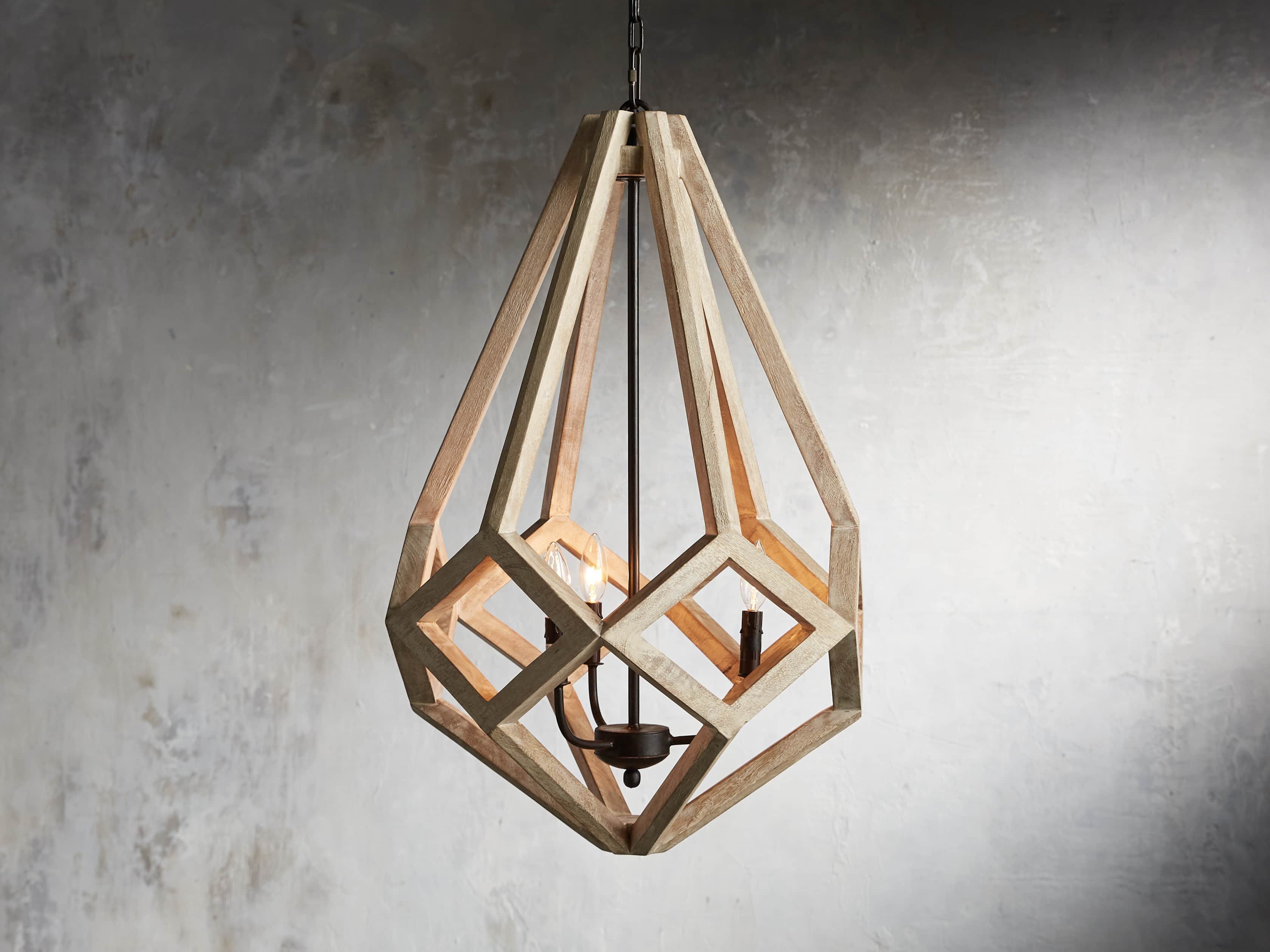 Wooden Prism Chandelier in Natural | Arhaus