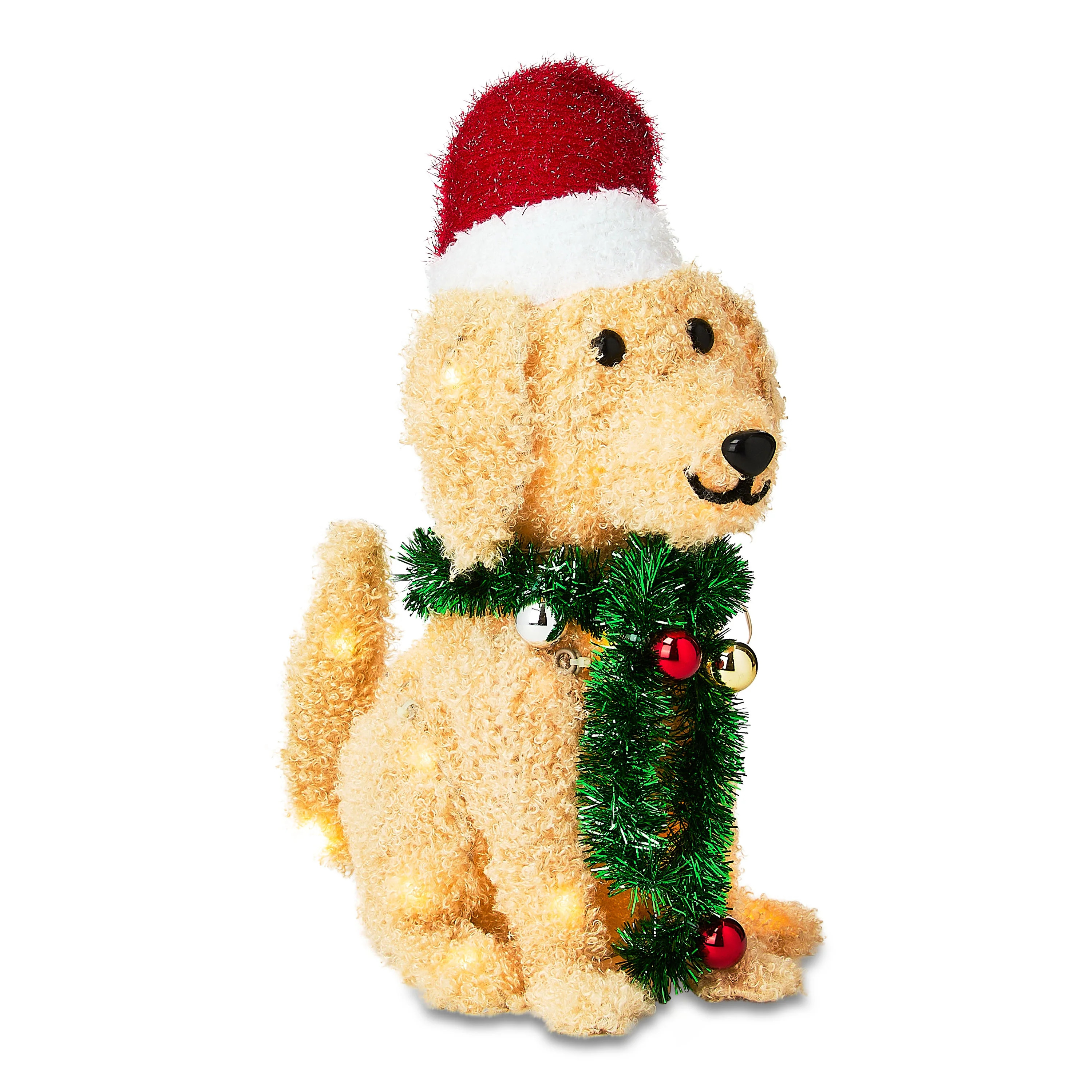 Indoor/Outdoor Light-Up Plush Dog Christmas Decoration with 35 LED Lights, Warm White, 19", by Ho... | Walmart (US)