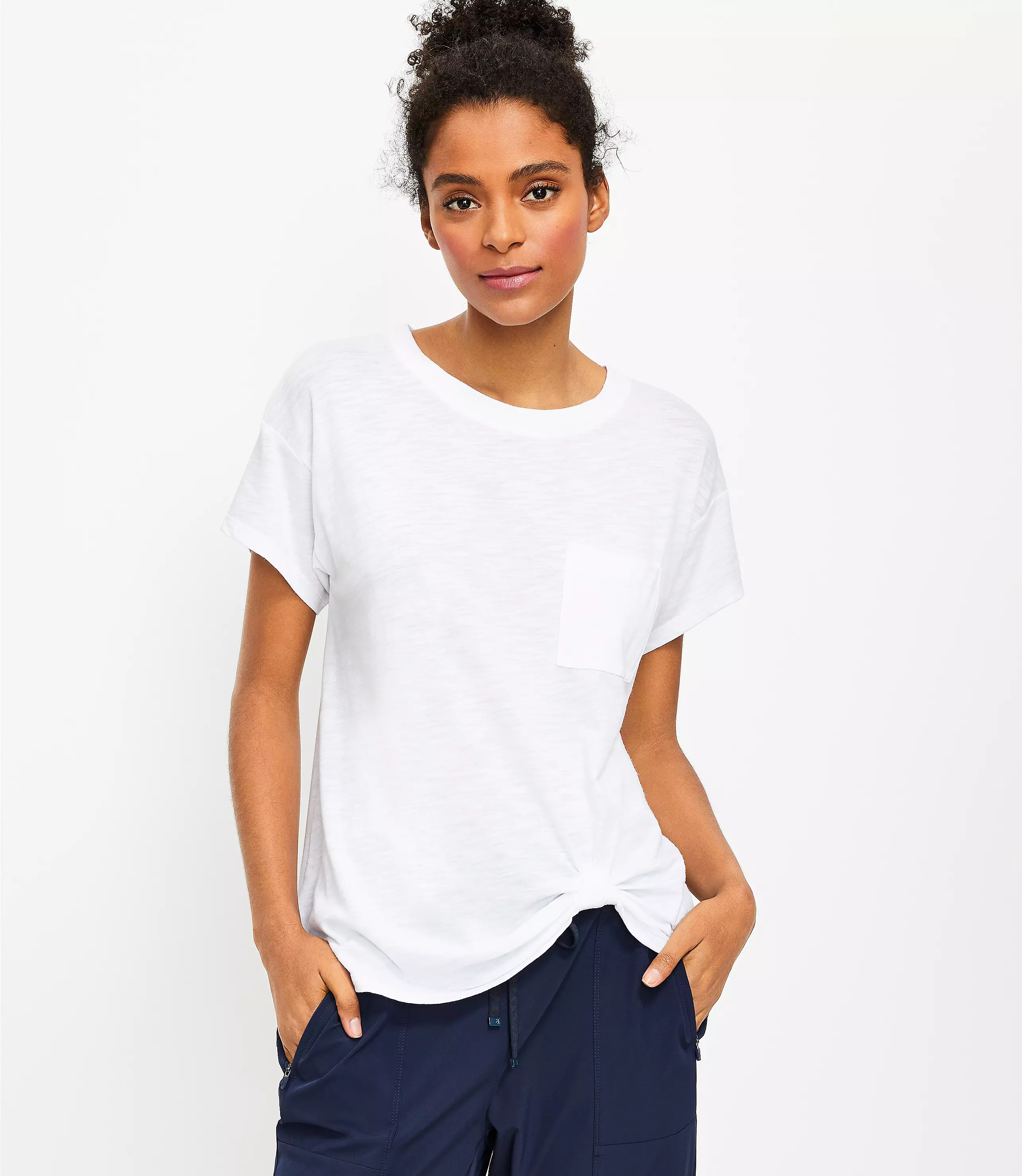 Lou & Grey Knotted Softslub Pocket Tee | LOFT