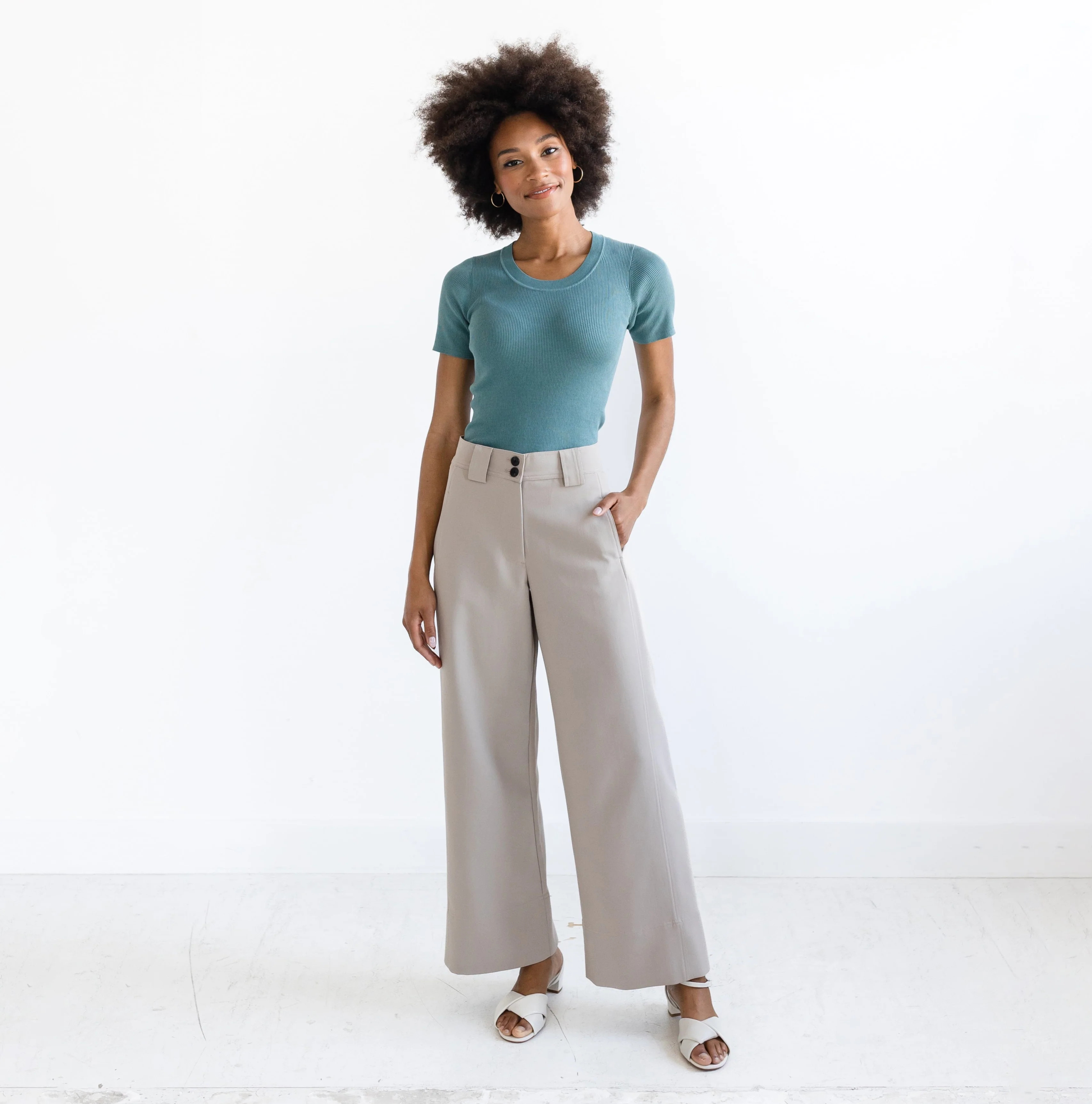 The Premier Pant in Cloud Crepe | Brass Clothing