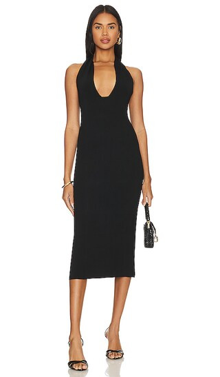 Halter Midi Dress in Black | Revolve Clothing (Global)