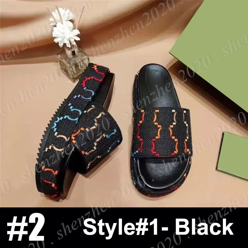 8Styles Premium Embroidered Logo and Rubber Platform Slide Slippers Sandals Women's Slides EU35-4... | DHGate