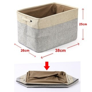 Foldable Canvas Toy Bins for Laundry Clothes Storage Home Organizer (Gray L) | Bed Bath & Beyond
