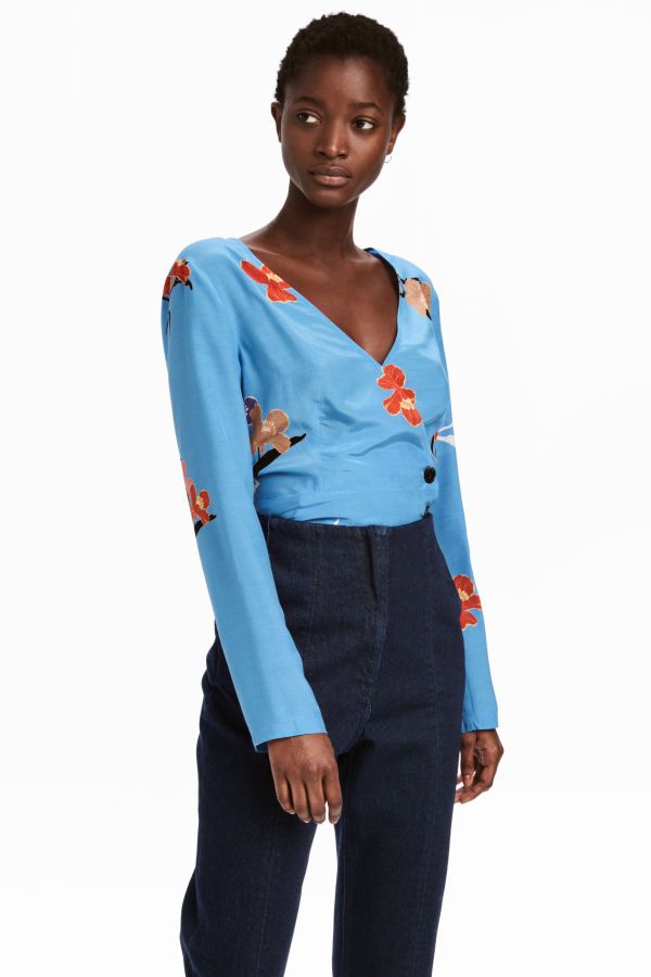 H&M Patterned Wrapover Blouse $39.99 | H&M (US)