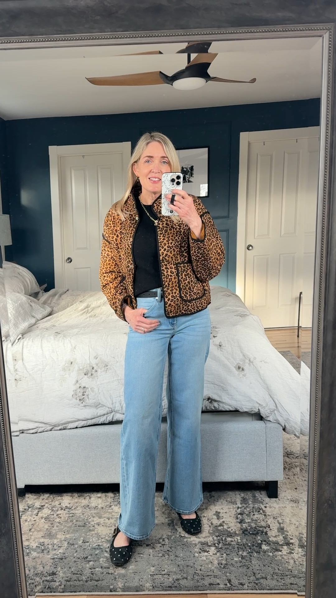 Affordable spring transition outfit from Quince. Bella wide leg jeans size 25/length 30. Cashmere tee size XS.  Add a lightweight quilted jacket to elevate a basic look.

Spring outfits 2026, business casual outfit, quince denim, quince cashmere, affordable outfit, budget friendly outfit, mom looks, style over 50

#LTKgrwm #LTKOver40 #LTKootd