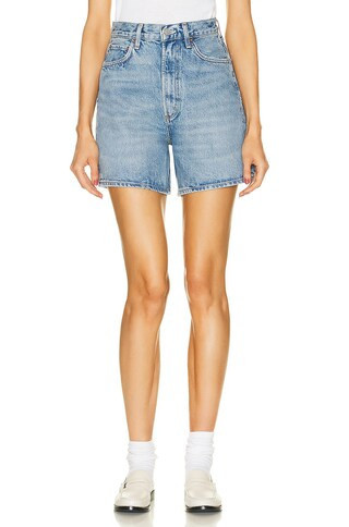 AGOLDE Stella Short in Denim-Medium | FWRD 