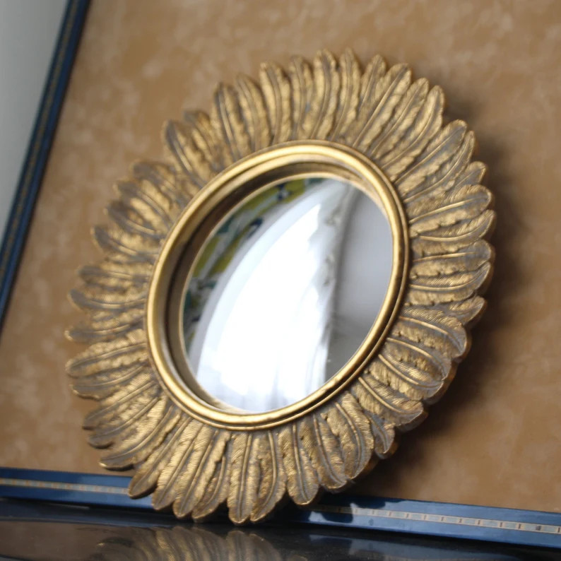 Gold Mirror Sun Mirror Sunshine Mirror Starburst Mirror Sunburst Mirror Round Mirror Convex Mirro... | Etsy (US)