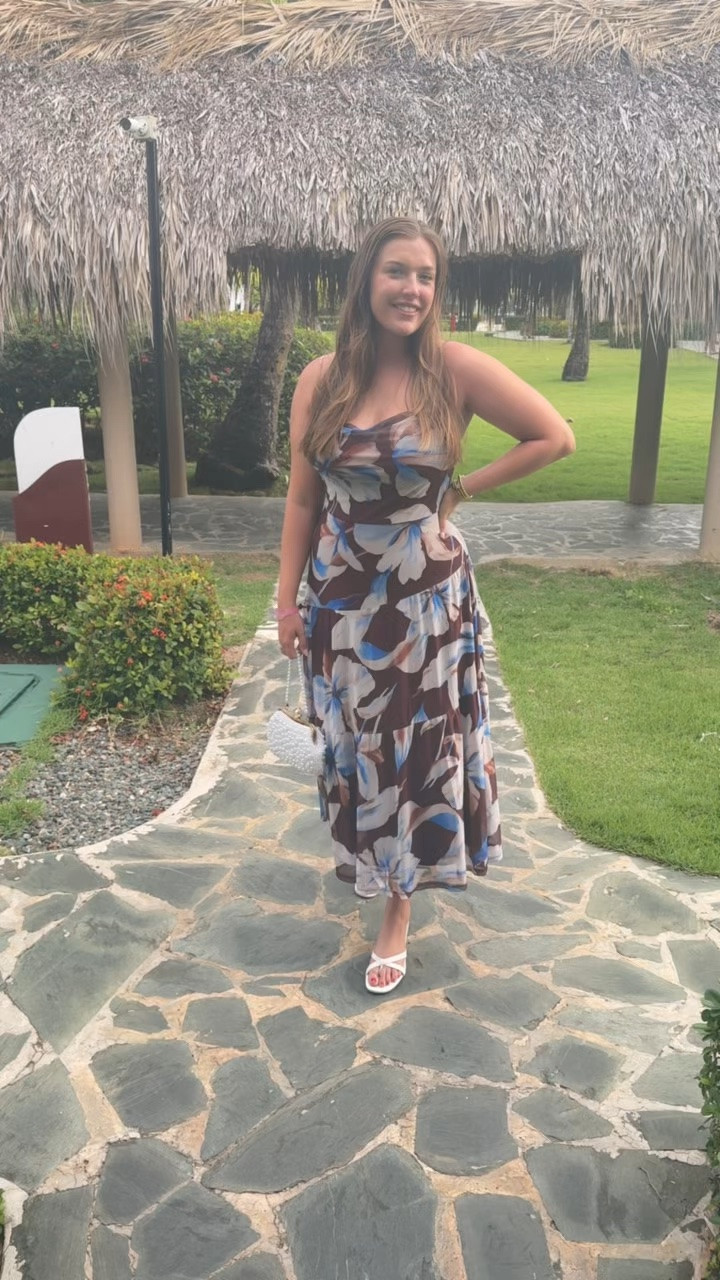 What I wore to dinner in Punta Cana 🏝️🐚🌸

This dress was perfect for dinner and dancing on the resort! 

#puntacana #vacationdress #whatiwore #floraldress #weddingguestdress

#LTKWedding #LTKootd #LTKgrwm