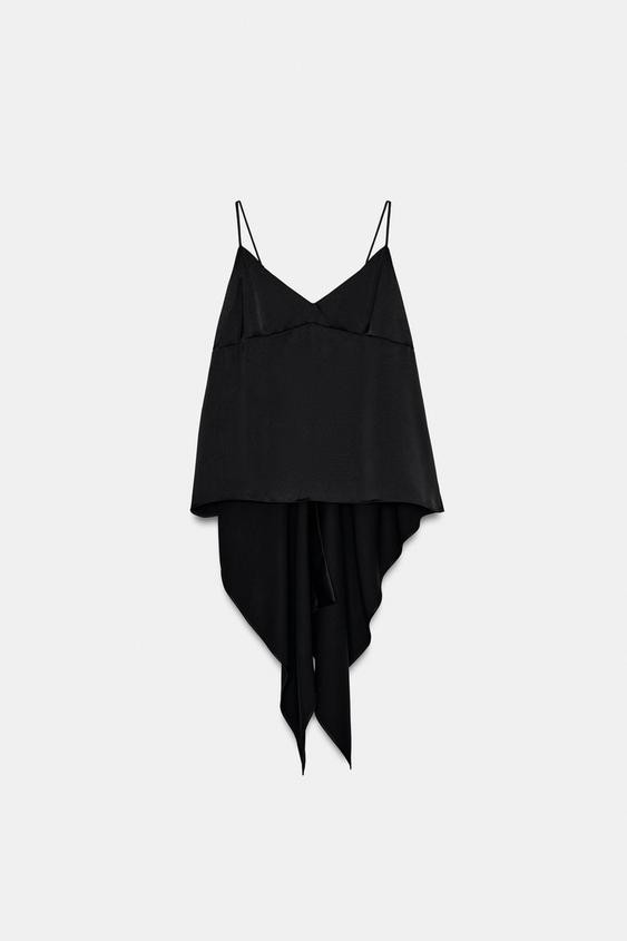 ASYMMETRIC SATIN EFFECT CAMISOLE | Zara US