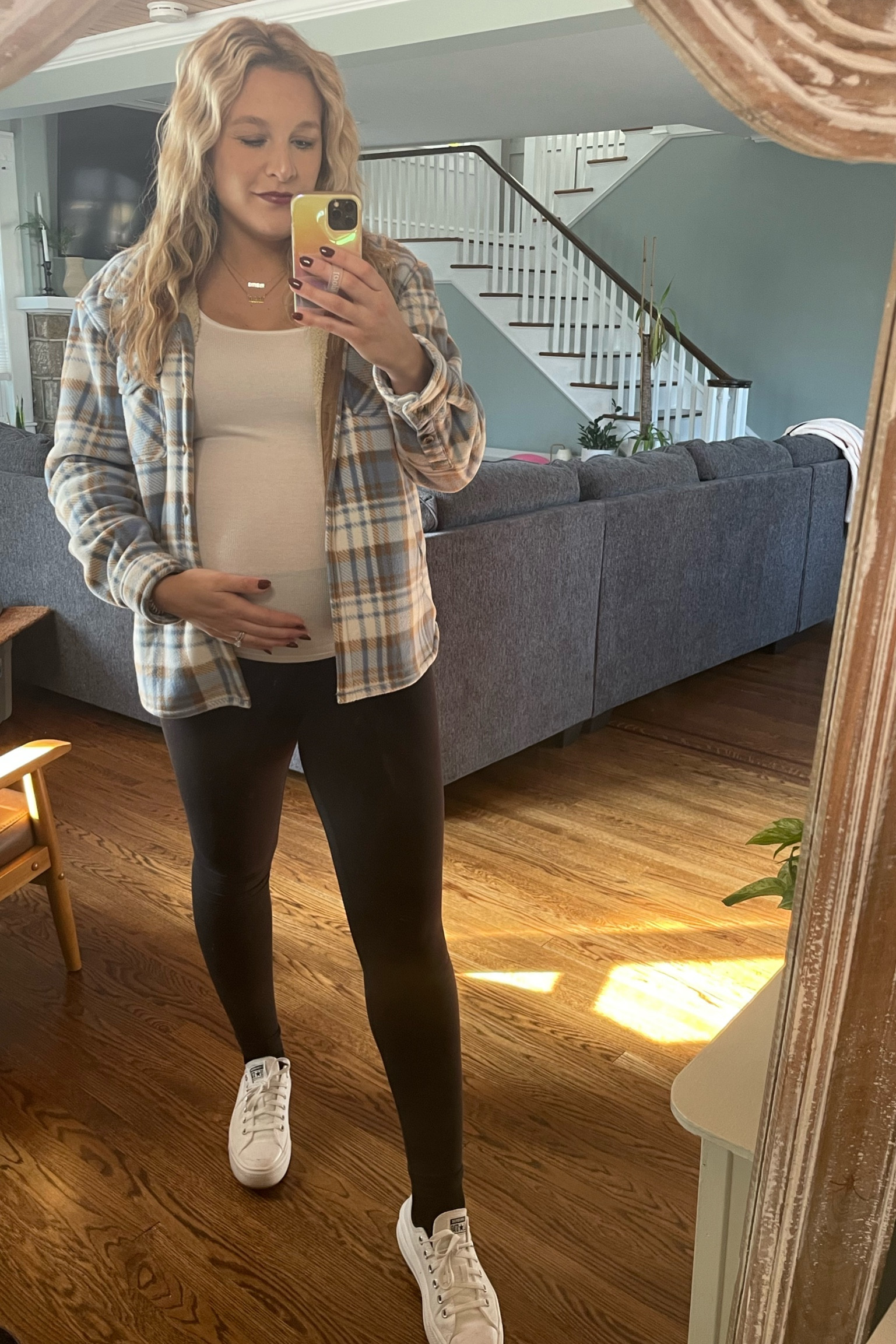 Almost 38 weeks! 😬

Costco flannel shacket!

Unsung hero… compression socks 

#LTKunder50 #LTKSeasonal #LTKbump