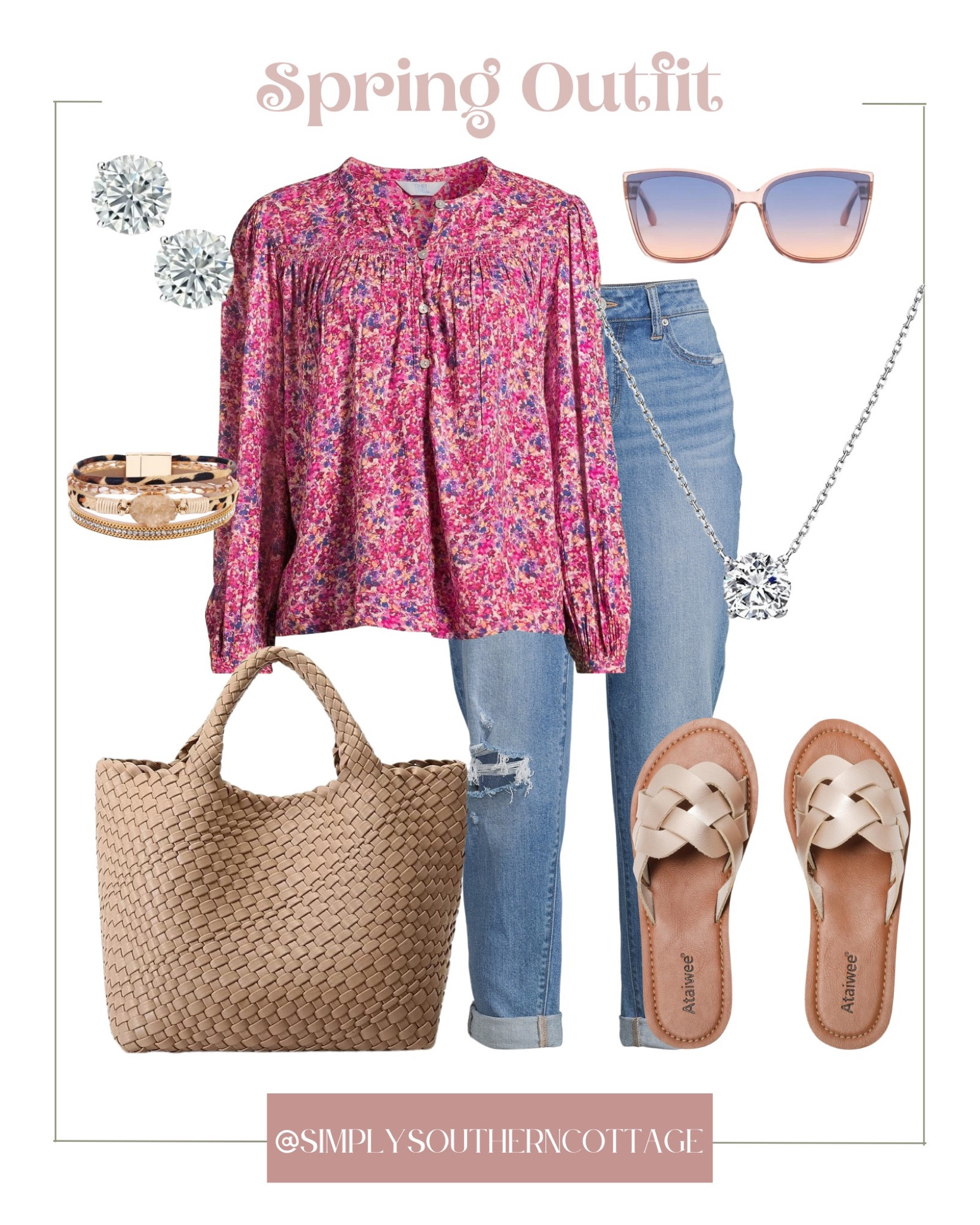 Cute spring outfit, spring wardrobe, Walmart, Walmart fashion, styling denim, spring denim, casual weekend outfit 

#LTKover40 #LTKSeasonal #LTKstyletip