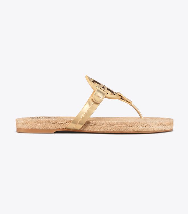 Tory Burch Miller Espadrille Sandal, Metallic Leather | Tory Burch US