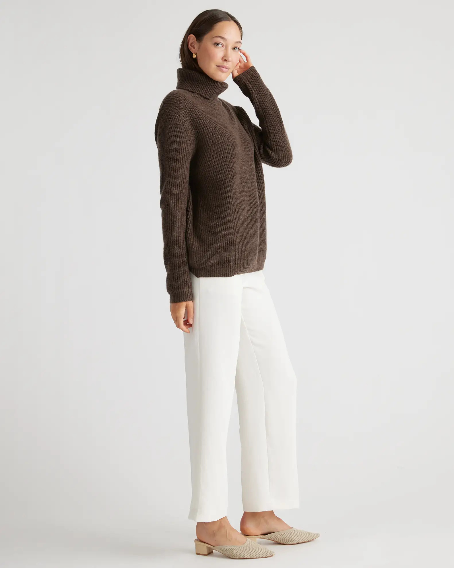 Mongolian Cashmere Fisherman Turtleneck Sweater | Quince