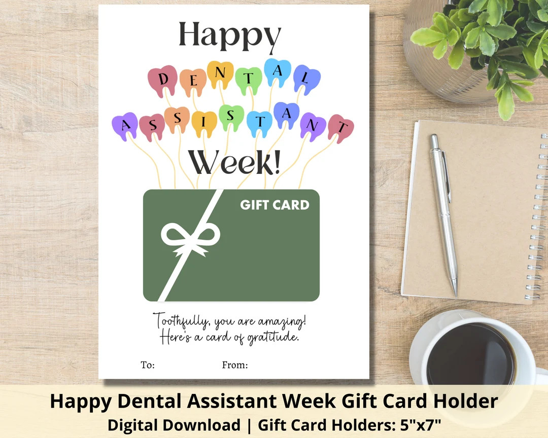 Happy Dental Assistant Week Gift Card Holder  Printable - Etsy | Etsy (US)